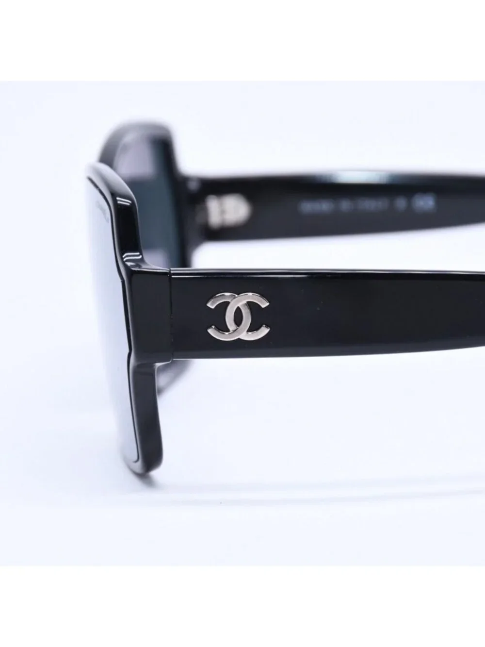 Chanel Square Shape Sunglasses Mirror Lens Black CC Logo Eyewear
